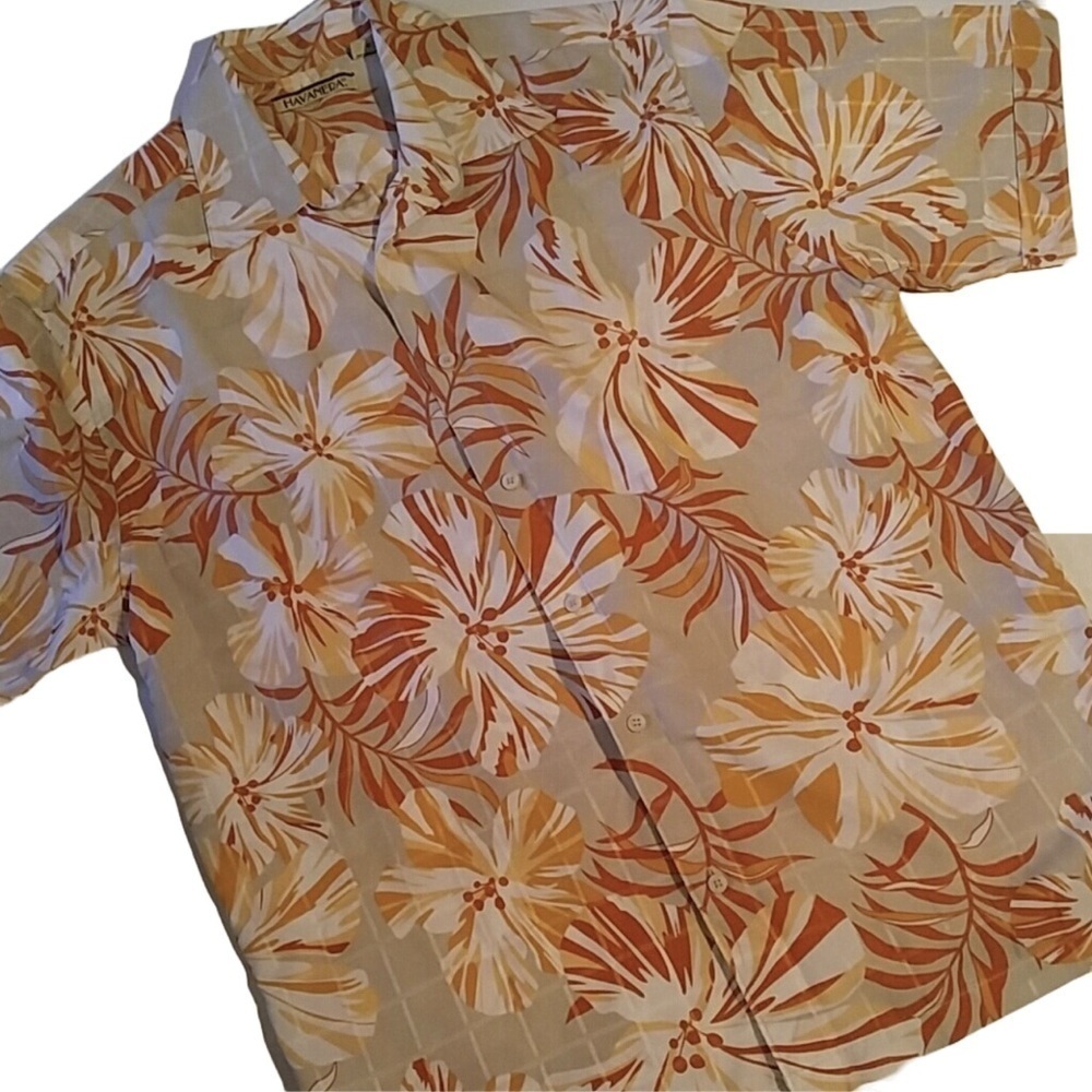 Havanera Floral Camp Shirt L